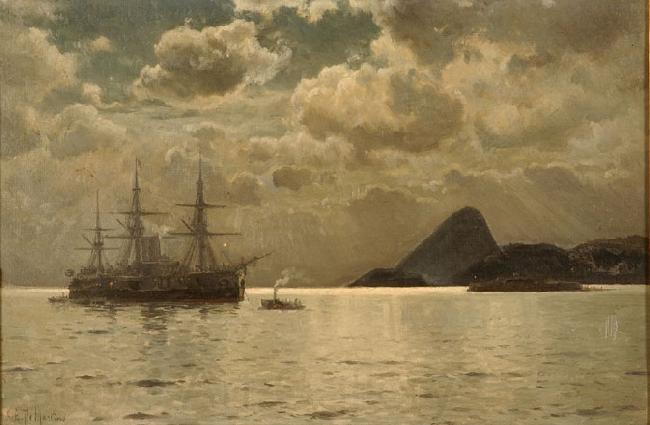 Eduardo de Martino Night View of Rio de Janeiro Norge oil painting art
